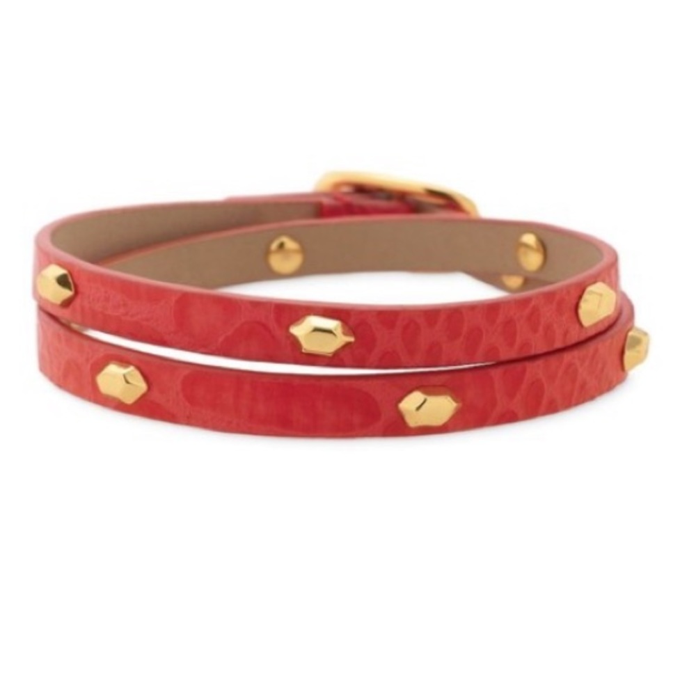 Stella & Dot leather stud wrap bracelet